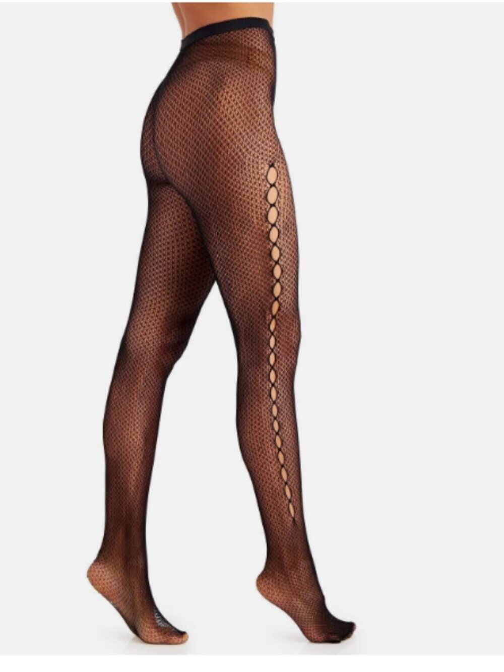 INC International Concepts Women's Cut Out Fishnet Tights, BLACK, XS/S